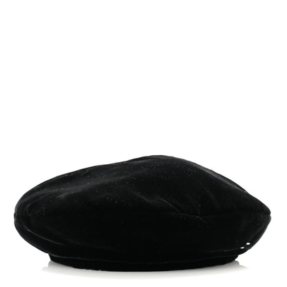 Chanel Velvet Beret Hat Black 3 of 10
