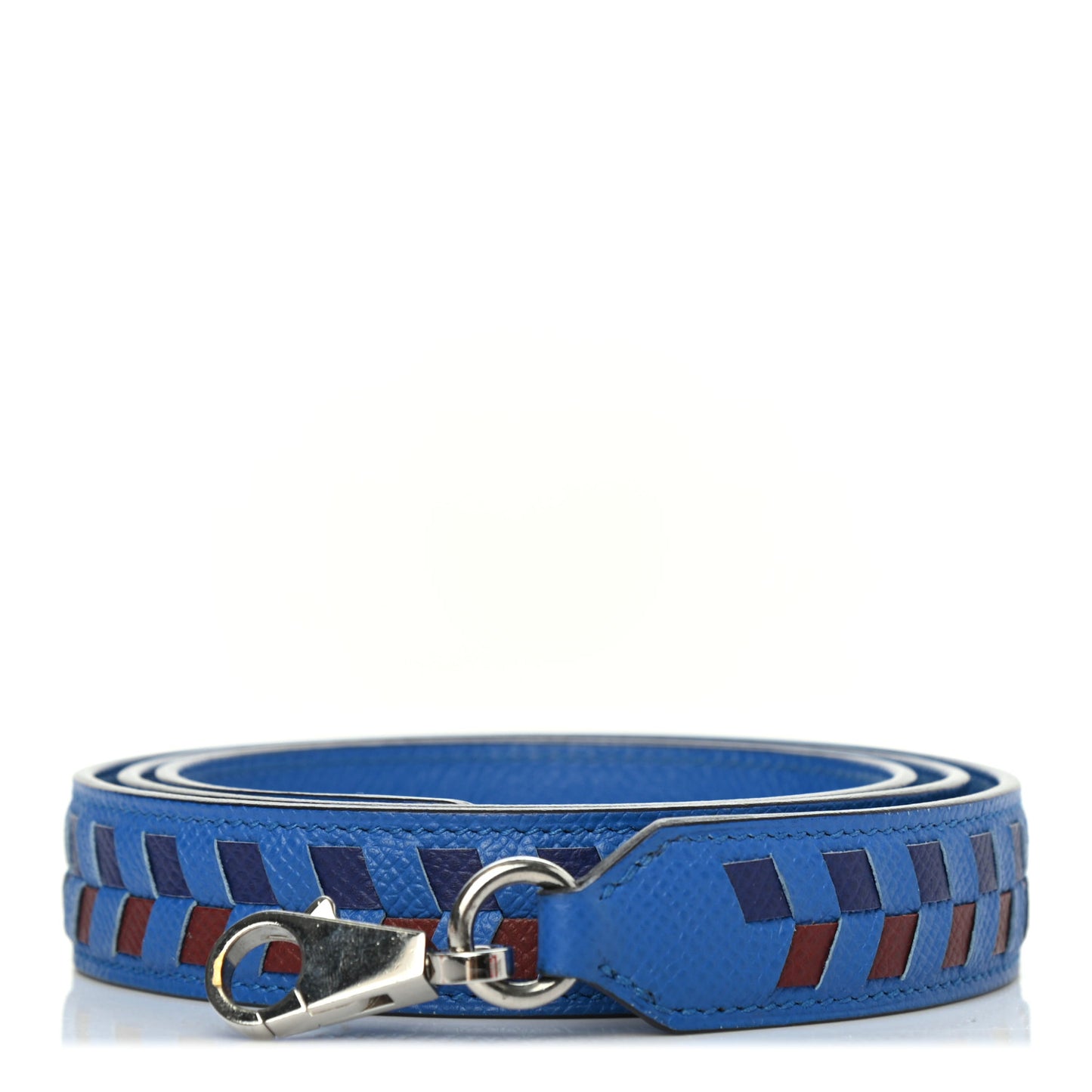 Epsom 25mm Tressage Shoulder Strap Blue Zellige Blue Encre Rouge