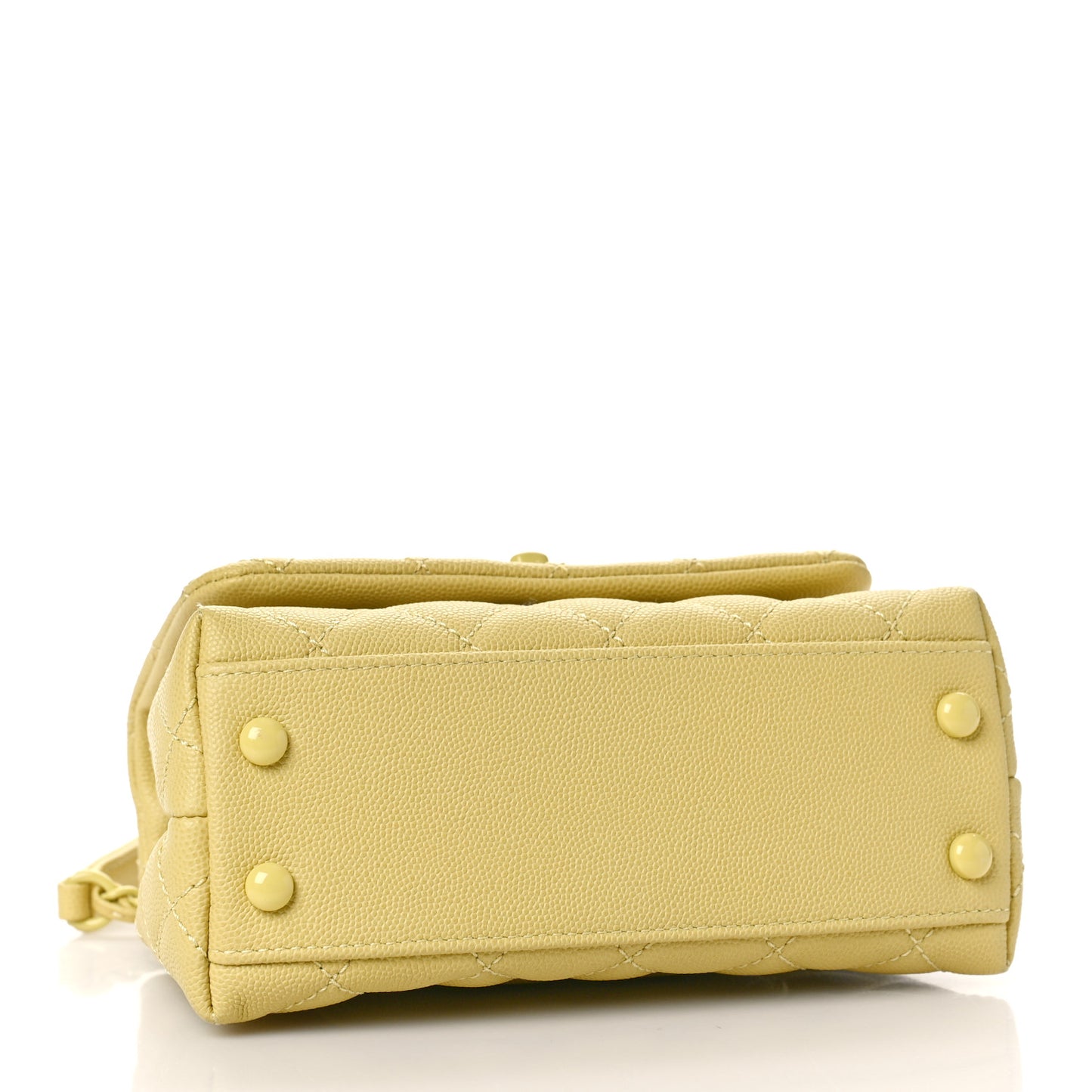 Caviar Quilted Incognito Extra Mini Coco Handle Flap Light Yellow
