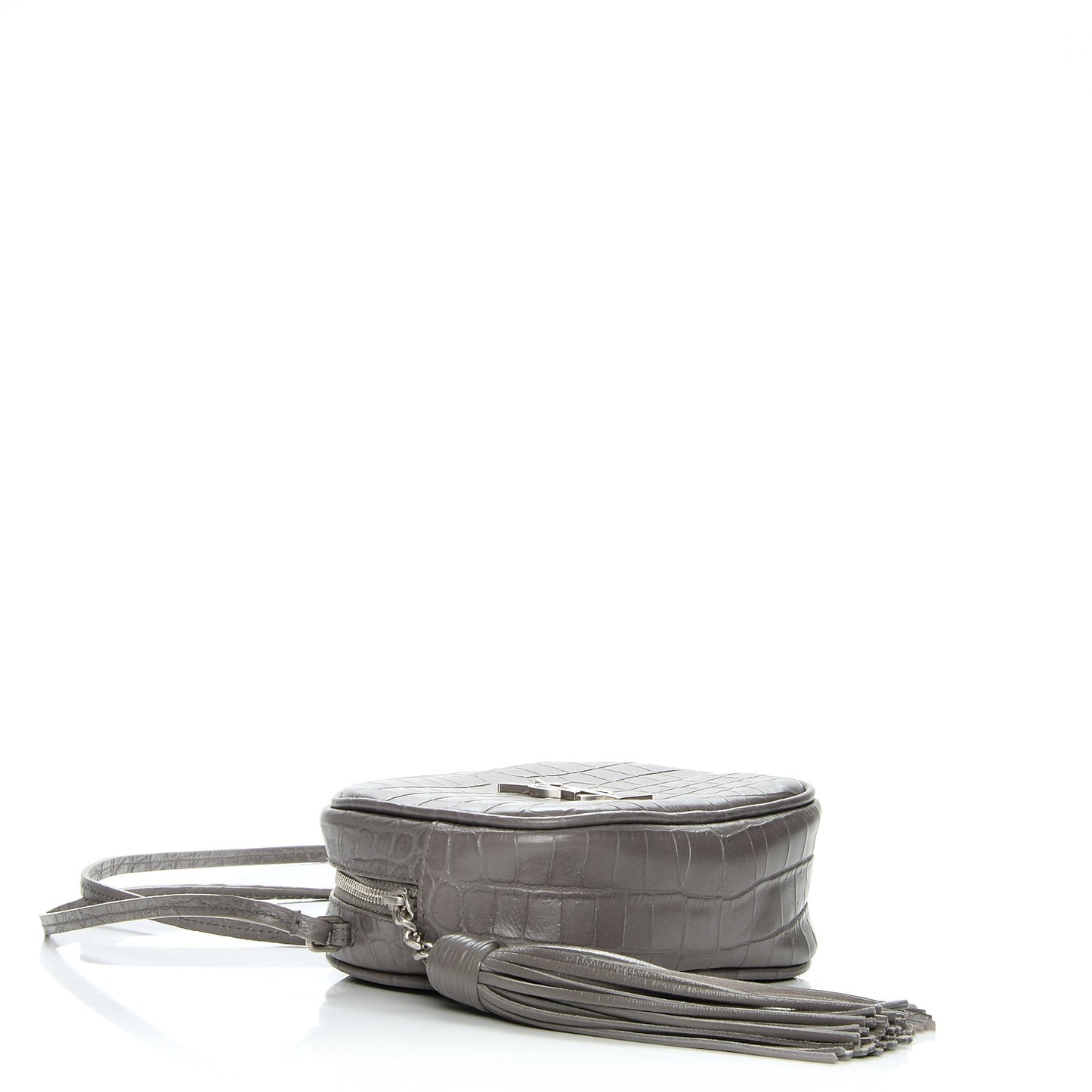 Calfskin Crocodile Embossed Monogram Blogger Bag Fog