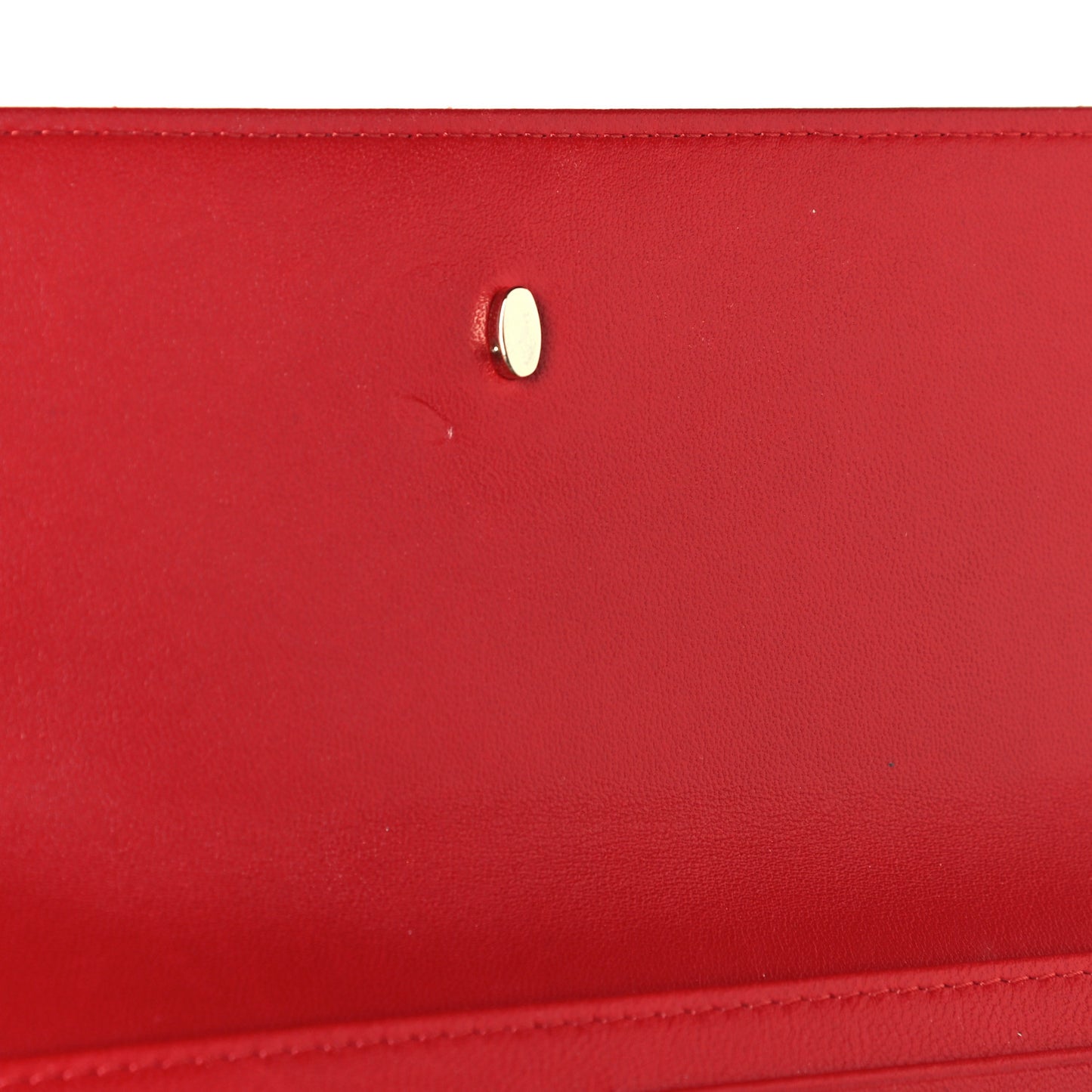 Lambskin Quilted Clutch With Chain Red