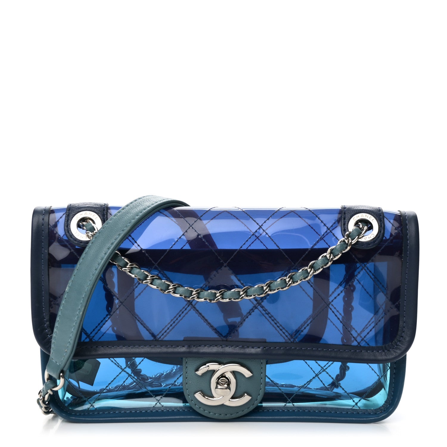 Chanel Lambskin PVC Quilted Mini Coco Splash Flap Blue 1 of 10