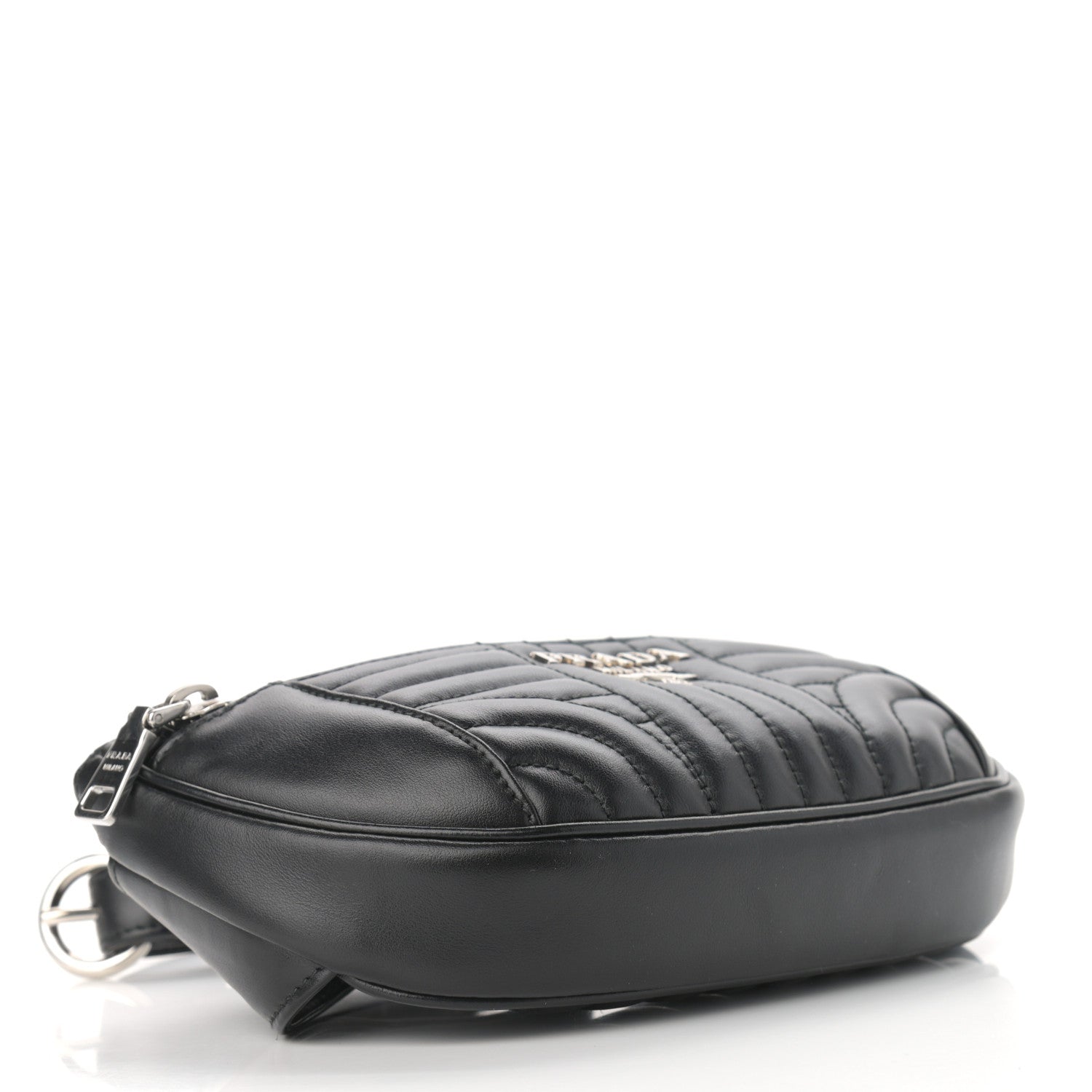 Prada Soft Calfskin Impunture Diagramme Belt Bag Black 3 of 9