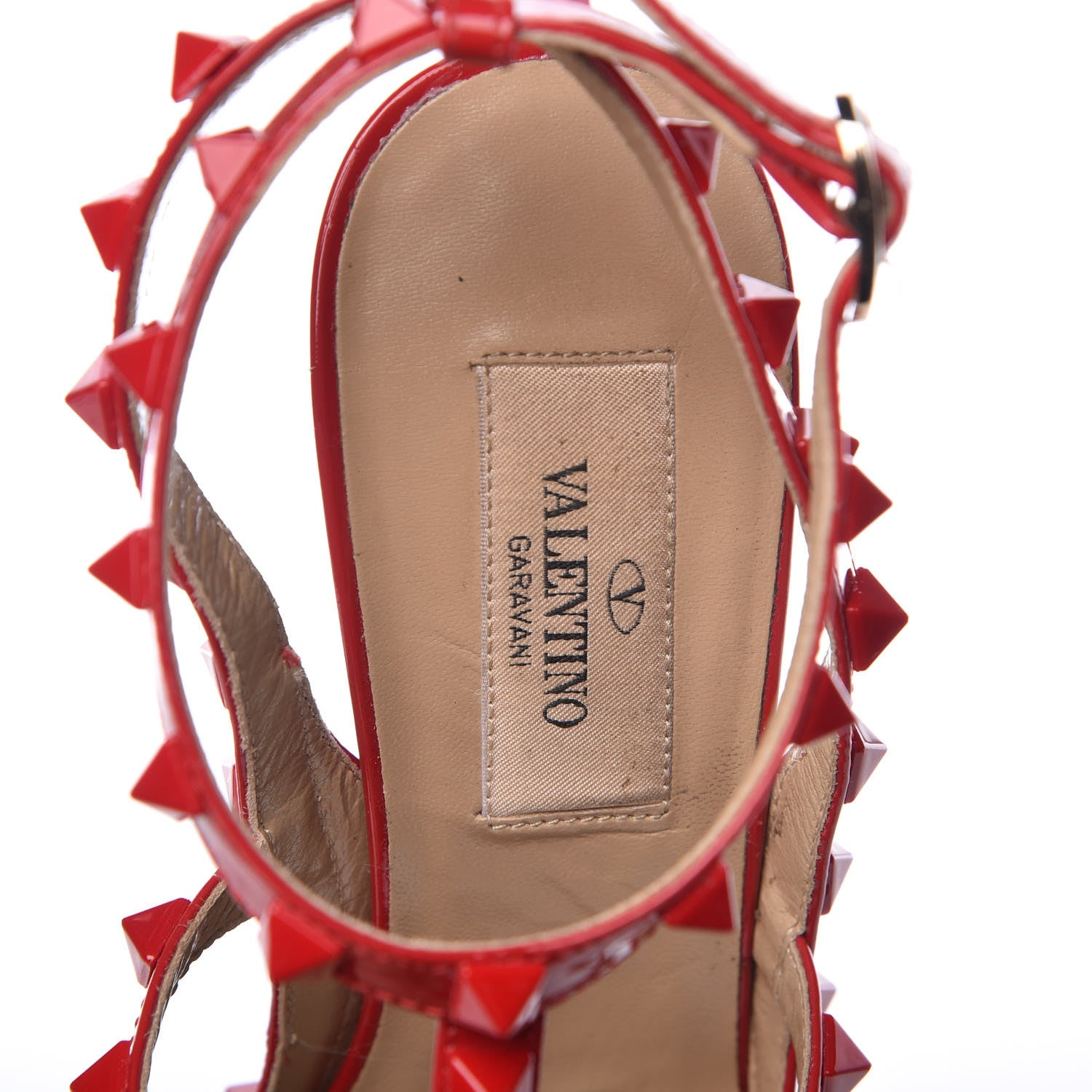 Valentino Garavani Patent Monochrome Rockstud Ankle Strap 100mm Pumps 36 Rosso Valentino 9 of 18