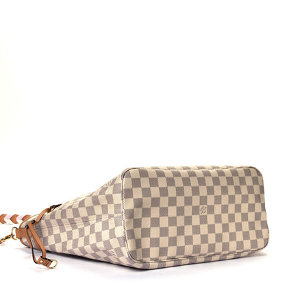 Louis Vuitton Damier Azur Braided Neverfull MM Pink 3 of 5