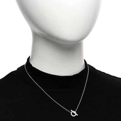 Hermes 18K White Gold Diamond Finesse Pendant Necklace 2 of 6