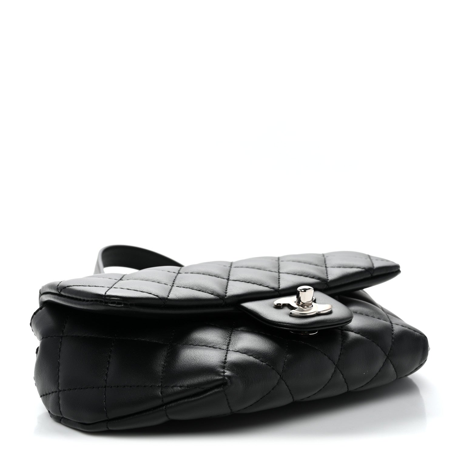 Chanel Calfskin Quilted CC Uniform Flap Belt Bag Black 4 of 10