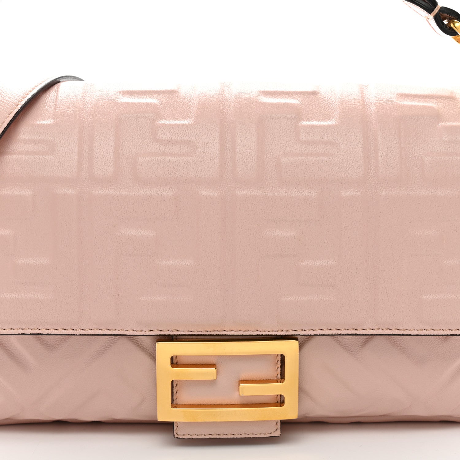 Fendi Nappa FF 1974 Embossed Baguette Rosa Quarzo 8 of 12