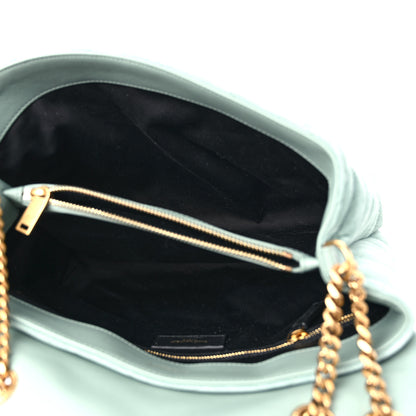 Saint Laurent Suede Y Quilted Monogram Medium Loulou Chain Satchel Vert Opaline 4 of 12
