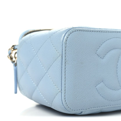 Chanel Caviar Quilted Small Tiny CC Vanity Case With Chain Light Blue Light Blue 10 of 13