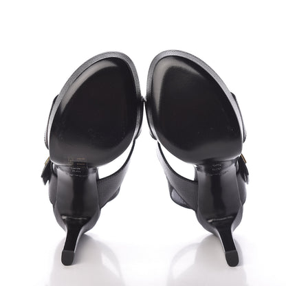 Louis Vuitton Grained Calfskin Horizon Platform Sandals 37.5 Black 5 of 9