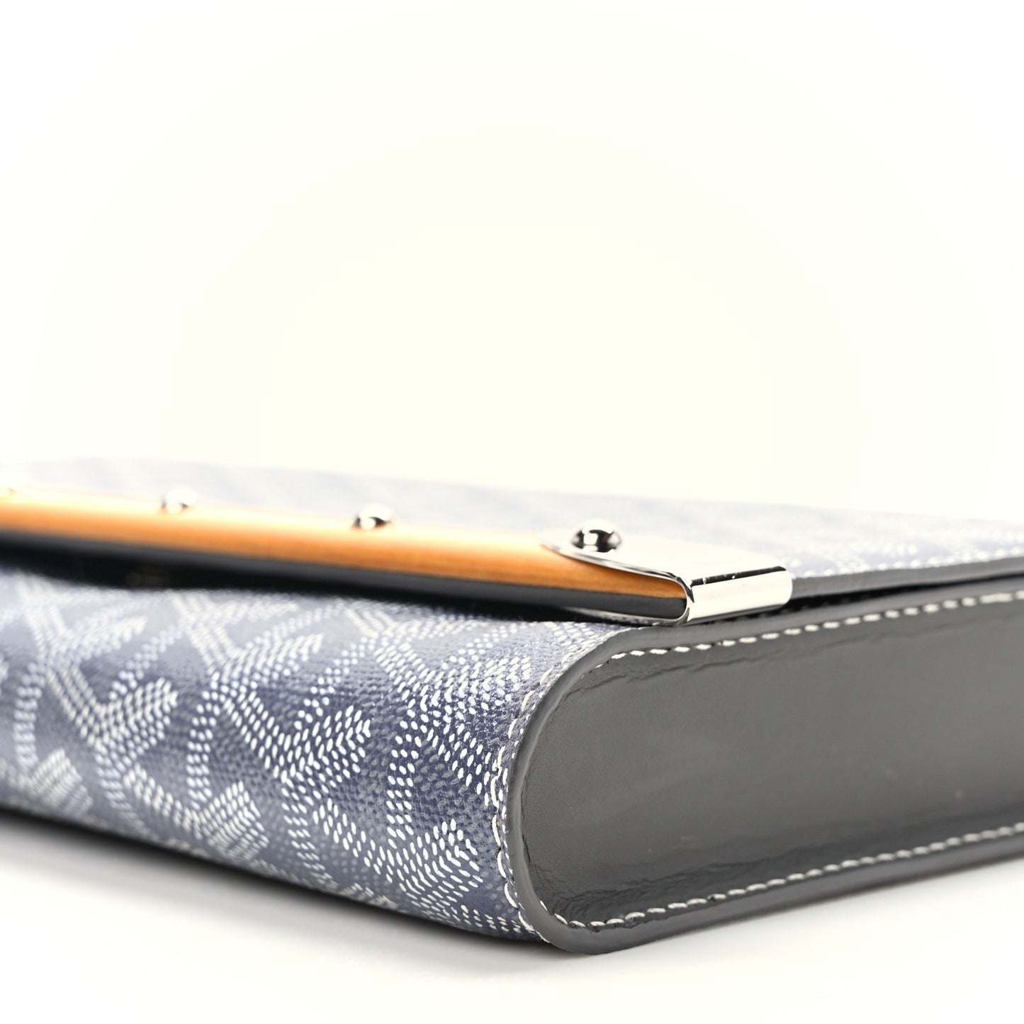 Goyardine Monte Carlo Bois Clutch With Strap Gray