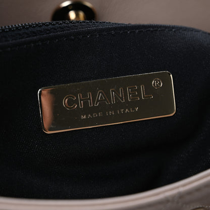 Chanel Calfskin Stitched Large Stripe Hobo Beige Black 6 of 13