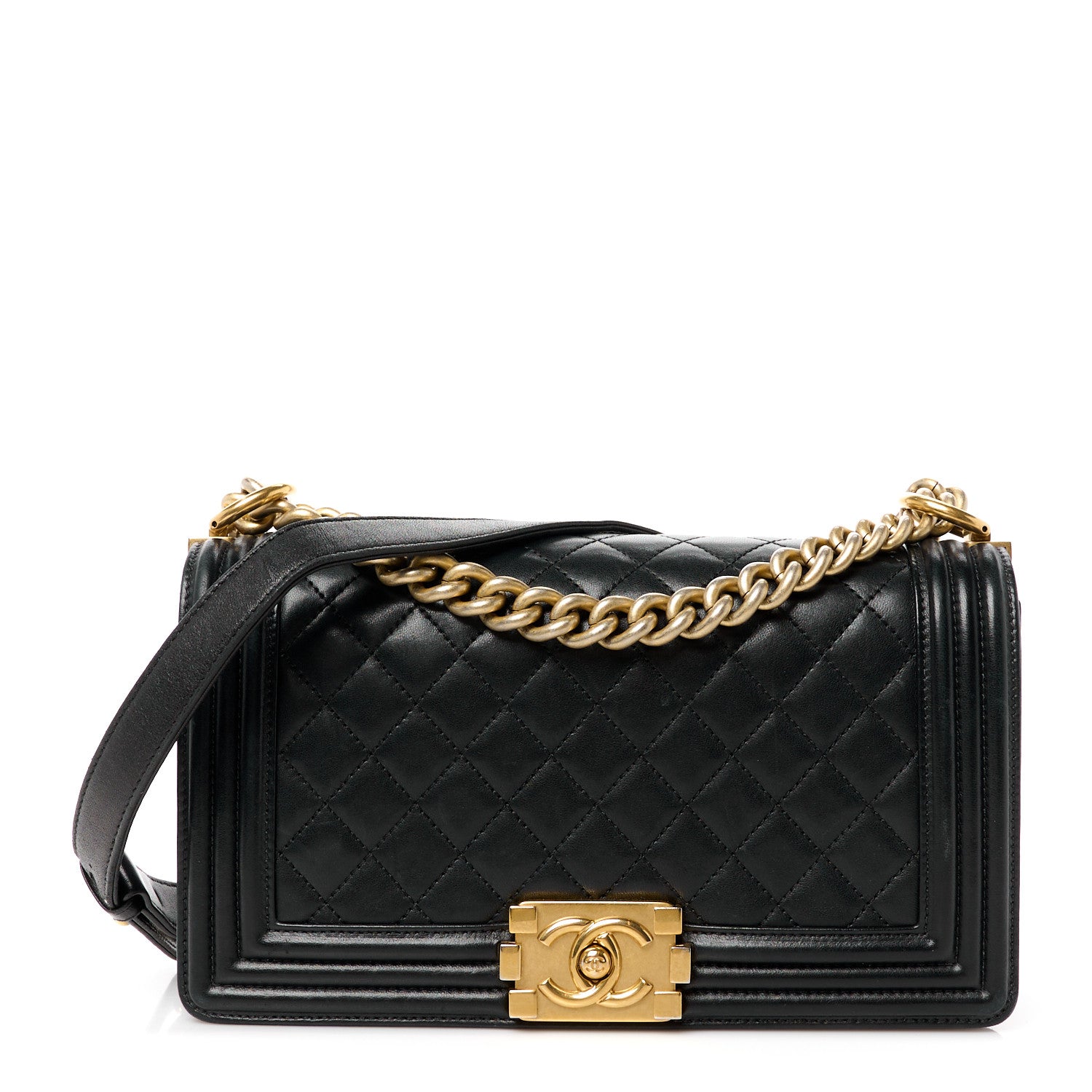 Chanel Lambskin Quilted Medium Boy Flap Black 1 of 10