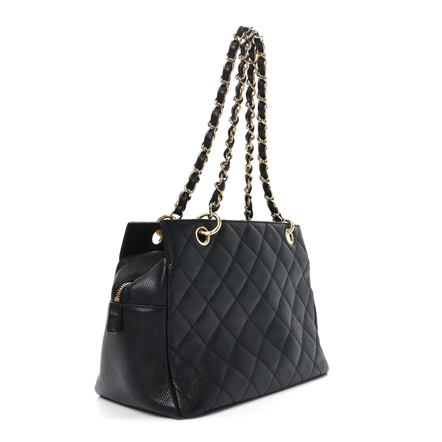 Caviar Quilted Petit Timeless Tote PTT Black