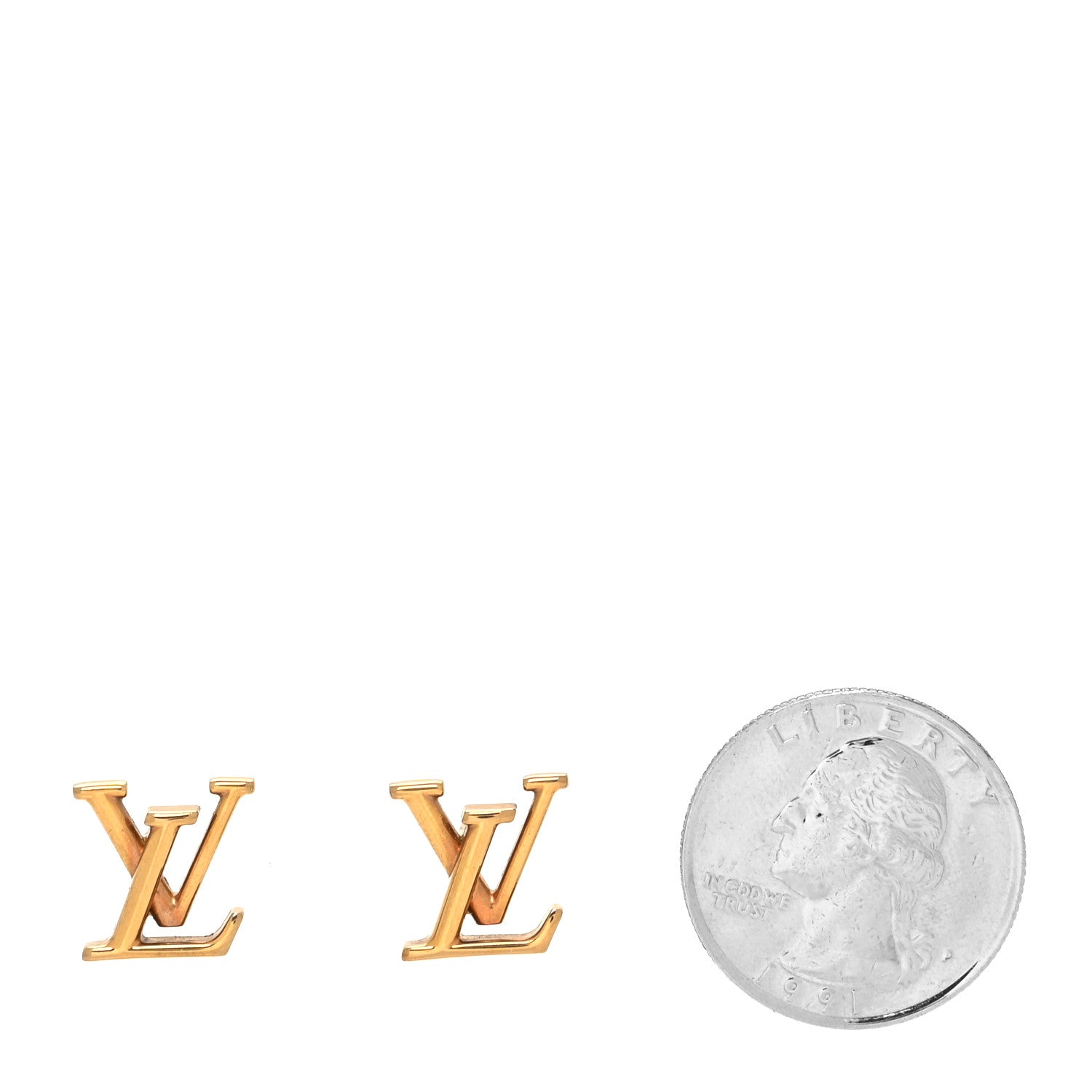 Louis Vuitton Metal LV Iconic Earrings Gold 2 of 5