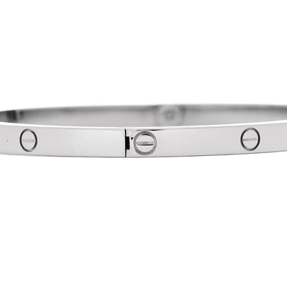 Cartier 18K White Gold Small LOVE Bracelet 17 5 of 8