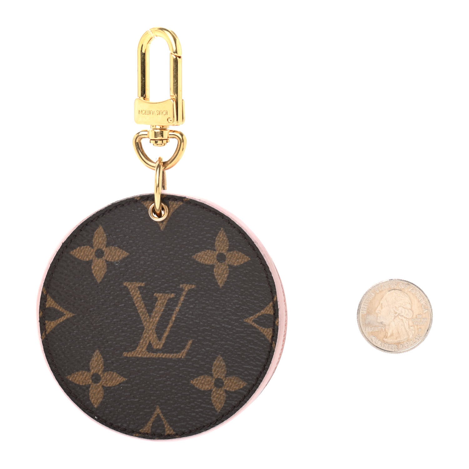 Louis Vuitton Monogram LV Mirror Bag Charm Key Holder Rose Ballerine 2 of 5