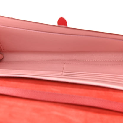 Celine Grained Calfskin Clutch On Strap Bag Scarlet 5 of 13