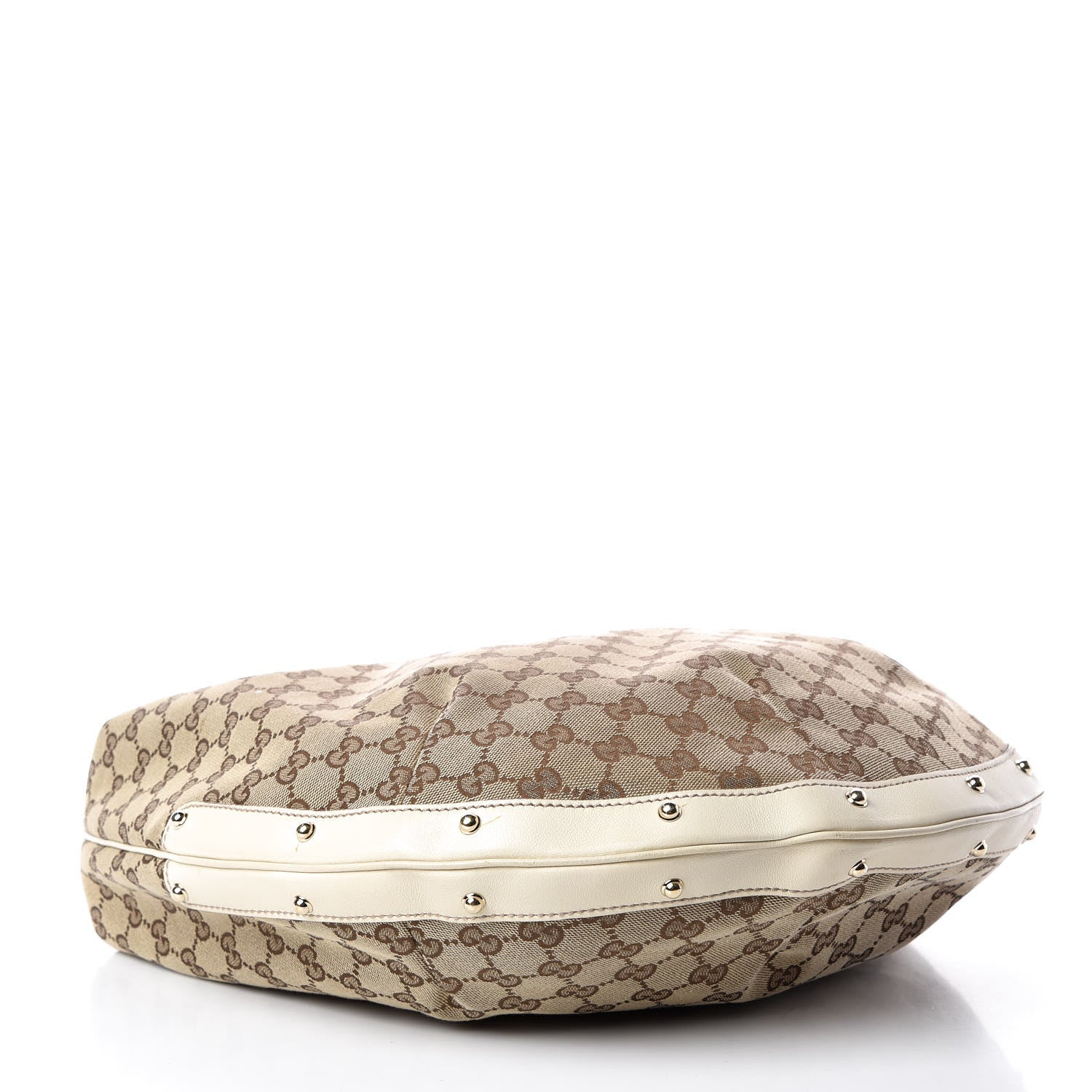 Gucci Monogram Large Biba Studded Hobo Off White 4 of 22