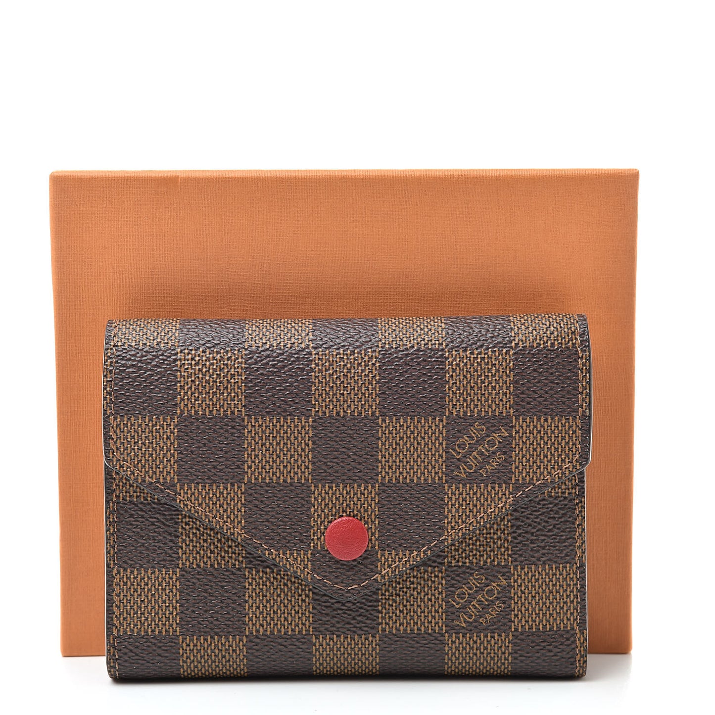 Damier Ebene Victorine Wallet Red