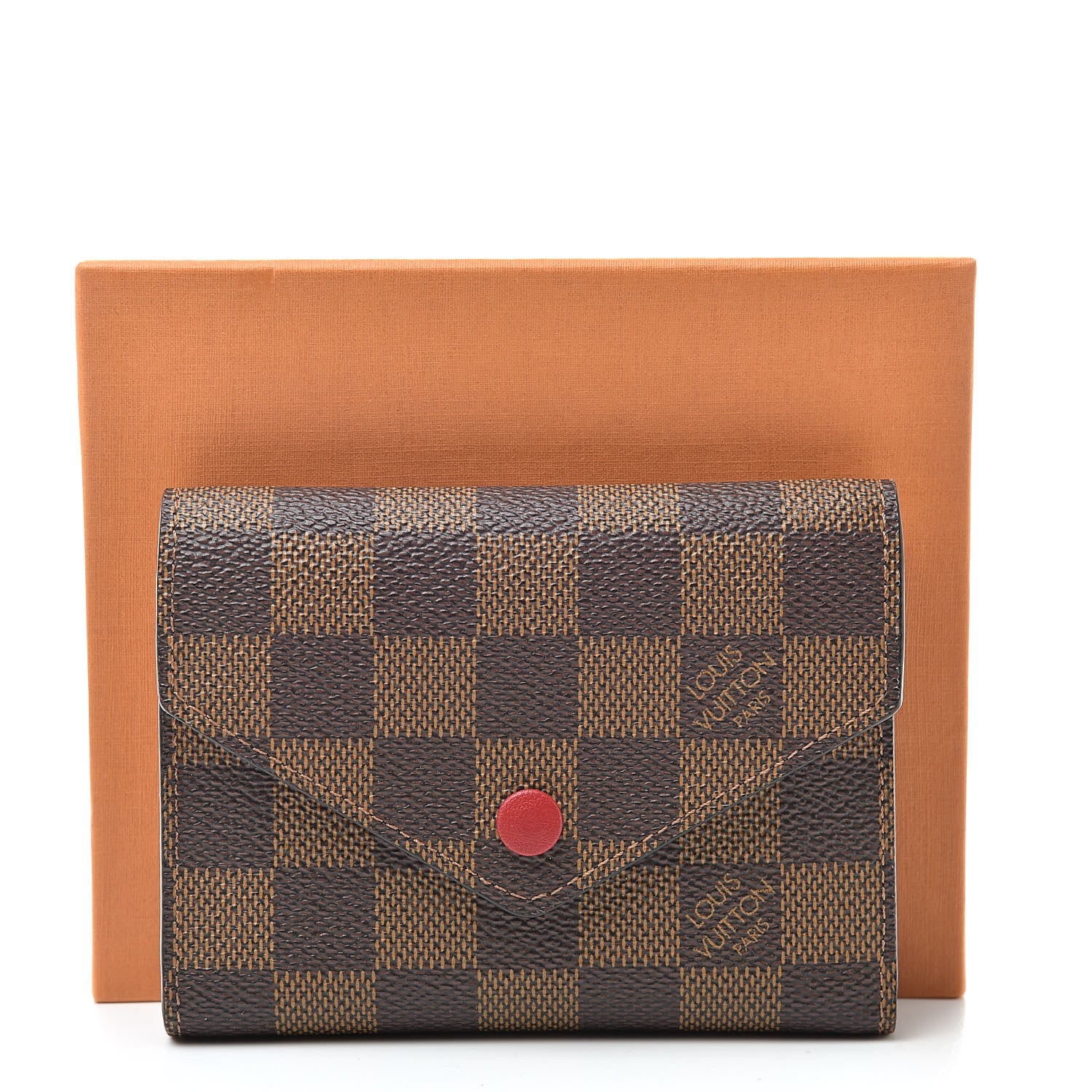 Louis Vuitton Damier Ebene Victorine Wallet Red 9 of 9