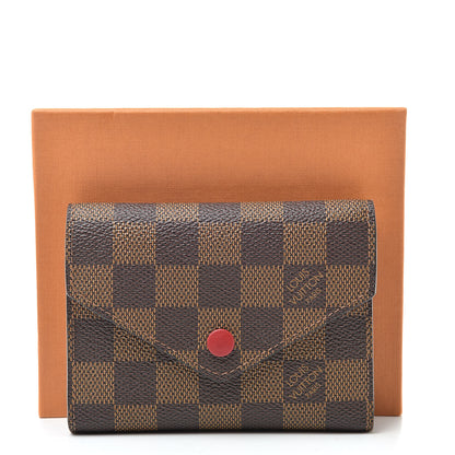 Louis Vuitton Damier Ebene Victorine Wallet Red 9 of 9