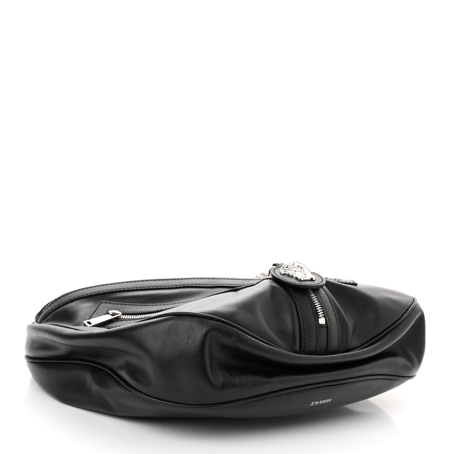Versace Calfskin Medium Repeat Zip Hobo Black 5 of 11