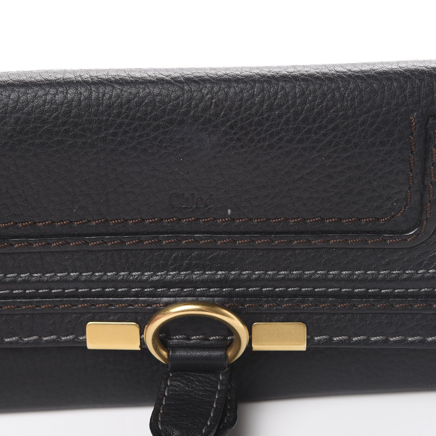 Chloe Calfskin Marcie Continental Flap Wallet Black 9 of 10
