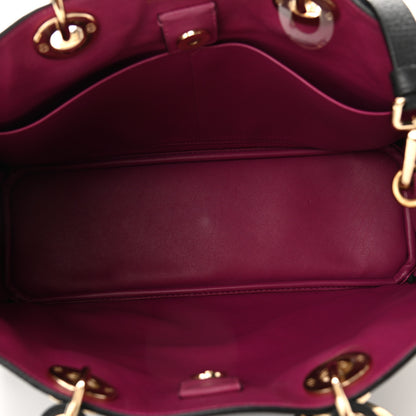 Christian Dior Bullcalf Small Diorissimo Tote Black Rose Indien 5 of 12