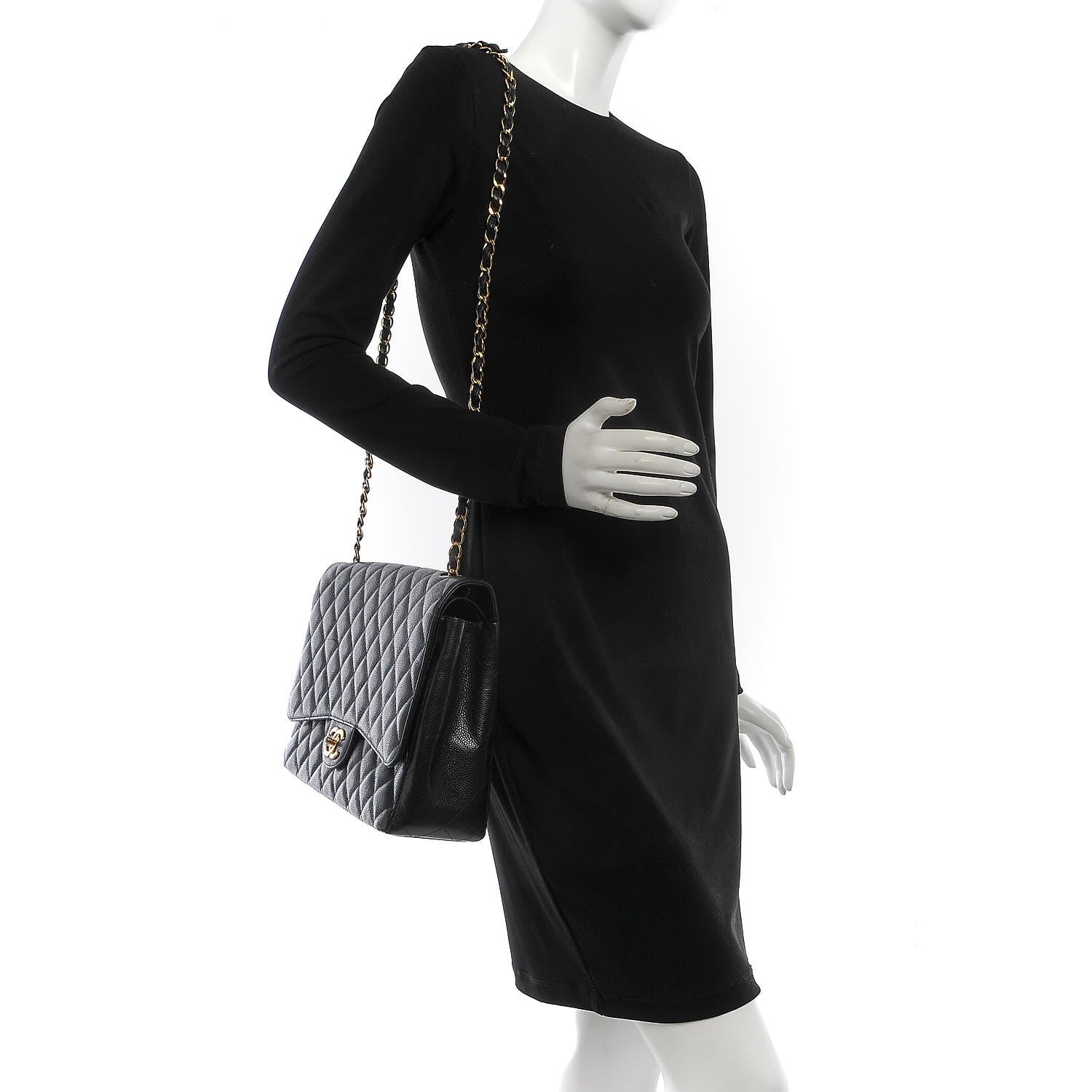 Chanel Caviar Quilted Maxi Double Flap Black 2 of 10