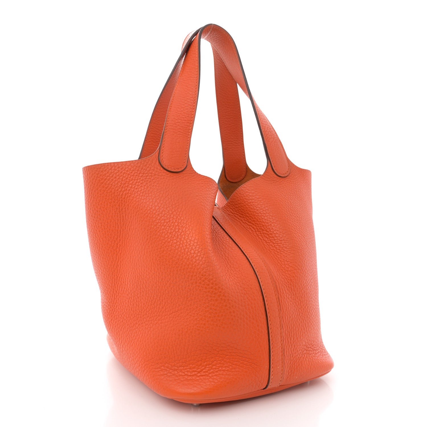 Hermes Taurillon Clemence Picotin Lock 22 MM Orange 3 of 12