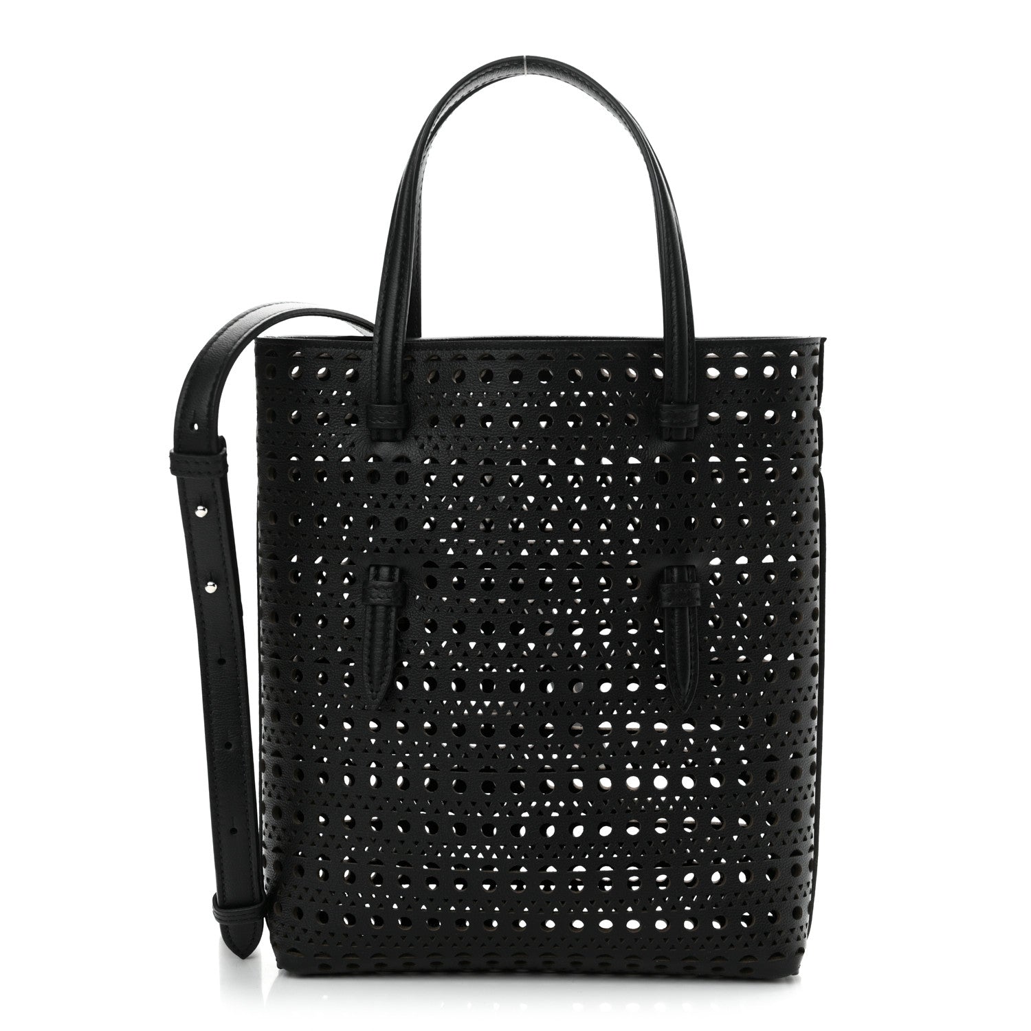 Alaia Calfskin Vienne Mina North South Tote  Black 1 of 9