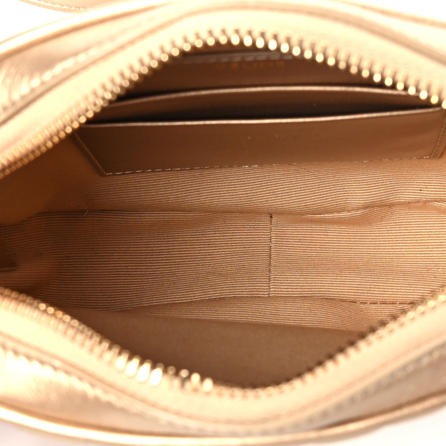 Laminated Calfskin Quilted Small C Charm Bag Gold