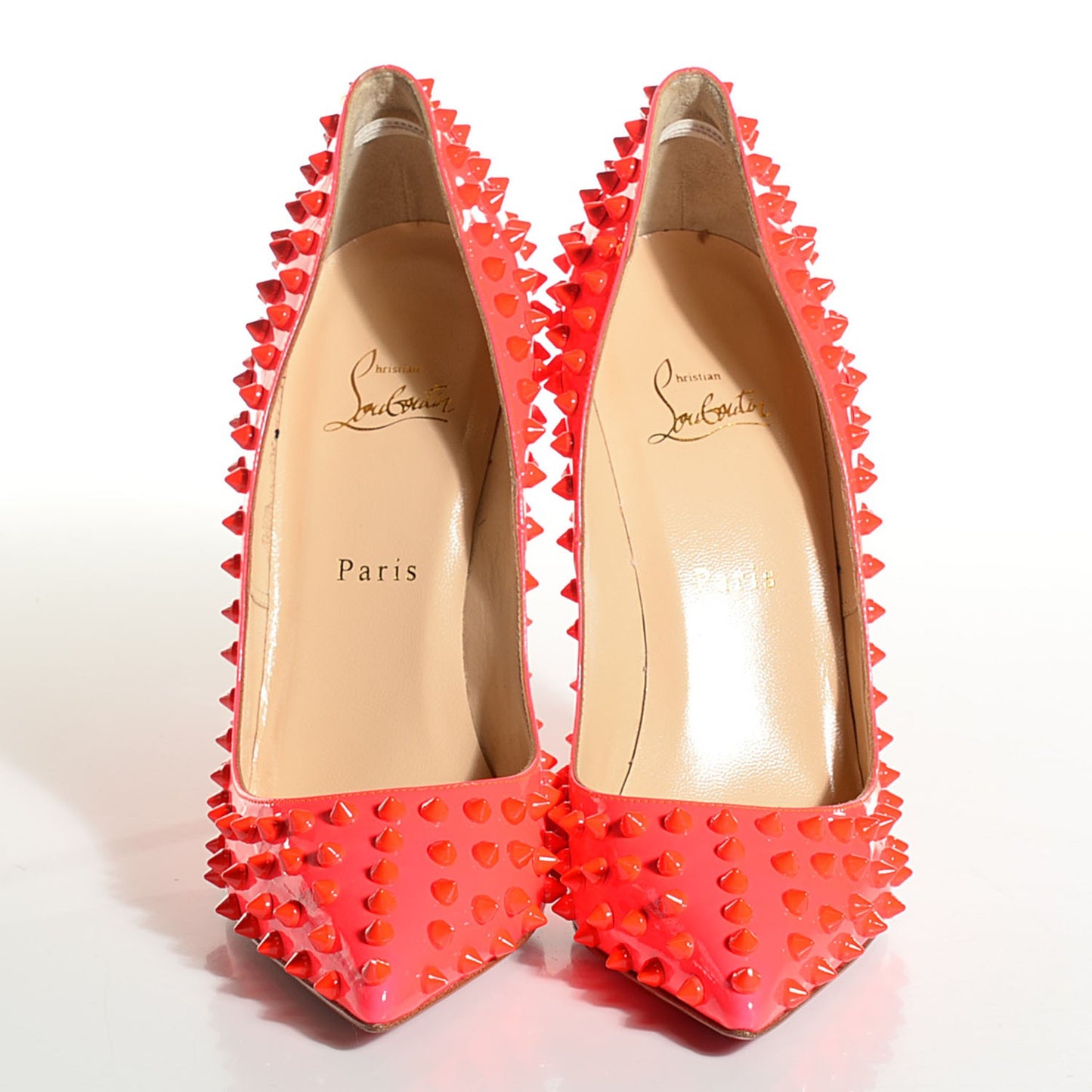 Patent Pigalle Spikes 120 Pumps 39.5 Fluo Rose Paris