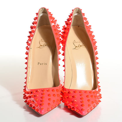 Christian Louboutin Patent Pigalle Spikes 120 Pumps 39.5 Fluo Rose Paris 2 of 6