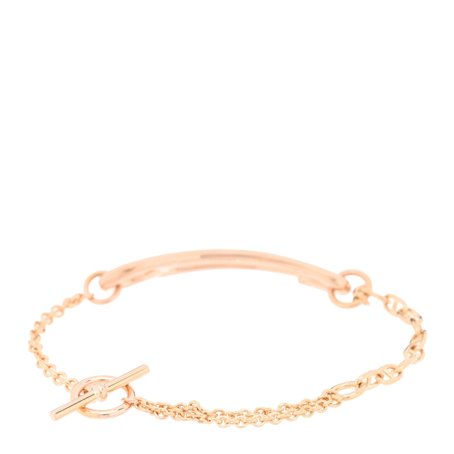 18K Rose Gold Diamond MM Chaine d'Ancre Punk Bracelet SH