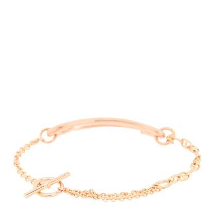 Hermes 18K Rose Gold Diamond MM Chaine d'Ancre Punk Bracelet SH 2 of 3