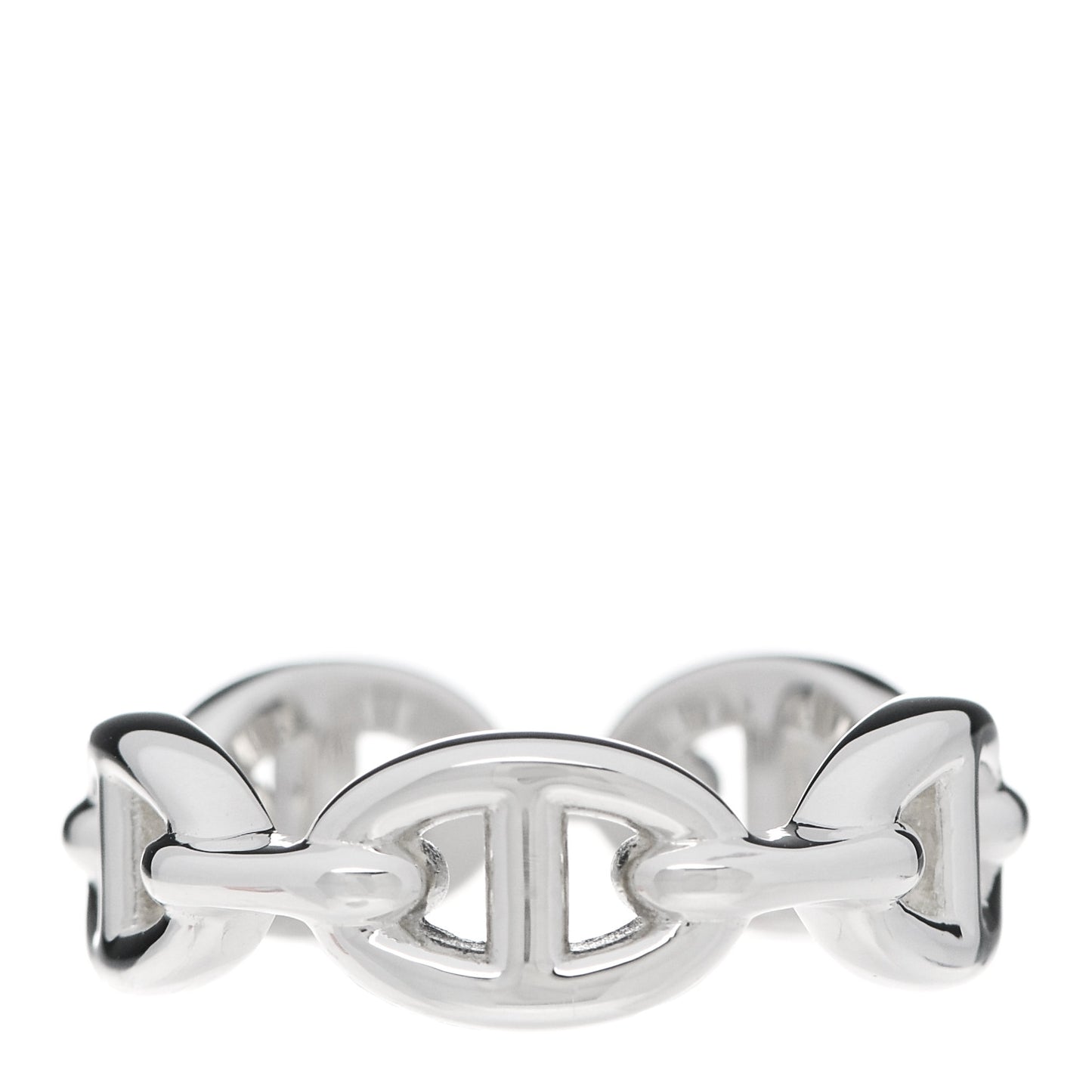 Sterling Silver PM Chaine d'Ancre Enchainee Band Ring 55 7.25