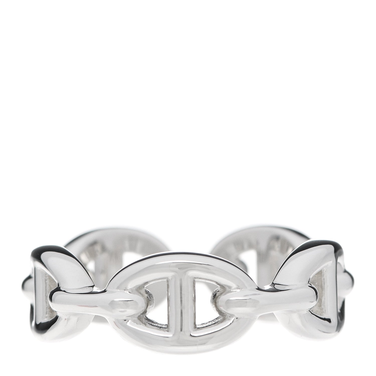 Hermes Sterling Silver PM Chaine d'Ancre Enchainee Band Ring 55 7.25 1 of 7