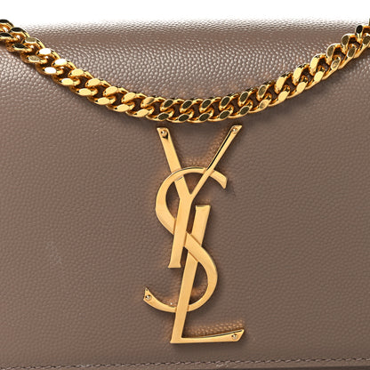 Saint Laurent Grain De Poudre Small Monogram Kate Satchel Taupe 7 of 10