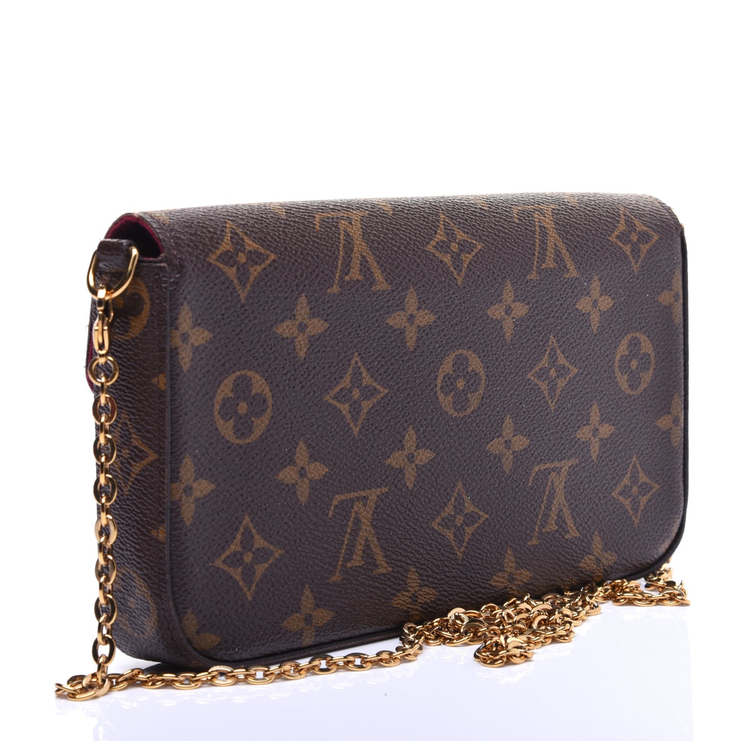 Monogram Pochette Felicie Chain Wallet Fuchsia