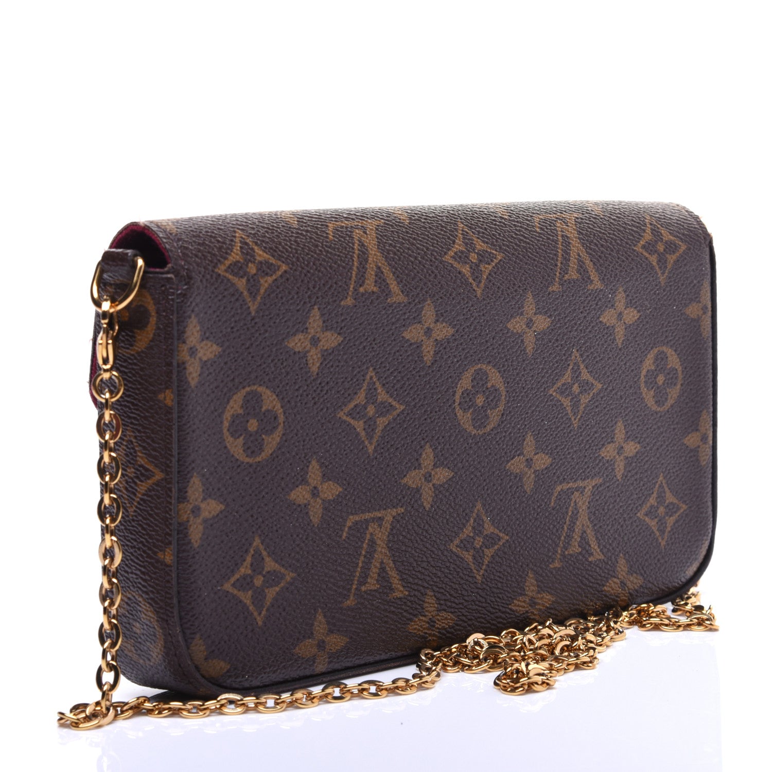 Louis Vuitton Monogram Pochette Felicie Chain Wallet Fuchsia 3 of 25