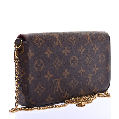 Louis Vuitton Monogram Pochette Felicie Chain Wallet Fuchsia 3 of 25