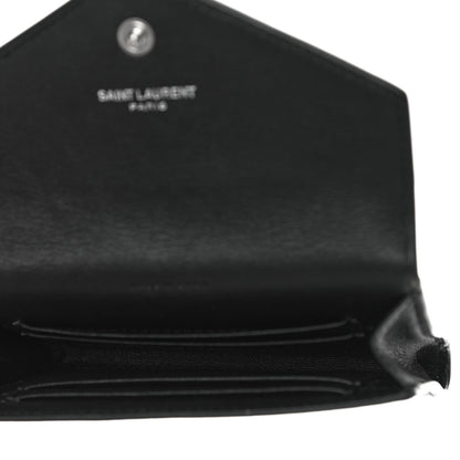 Saint Laurent Calfskin Heart Studded Small Envelope Wallet Black 5 of 13