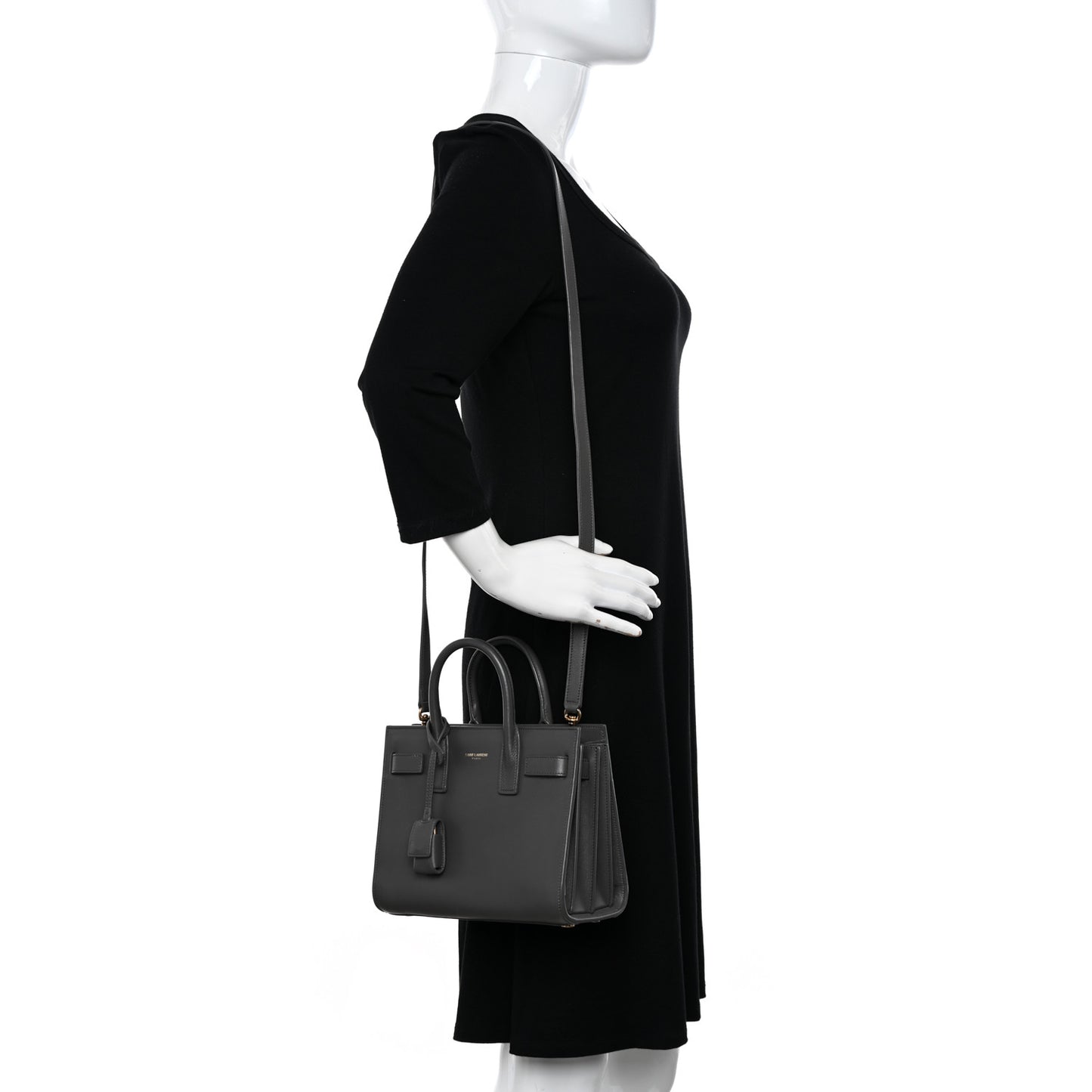 SAINT LAURENT Calfskin Nano Sac De Jour Fog