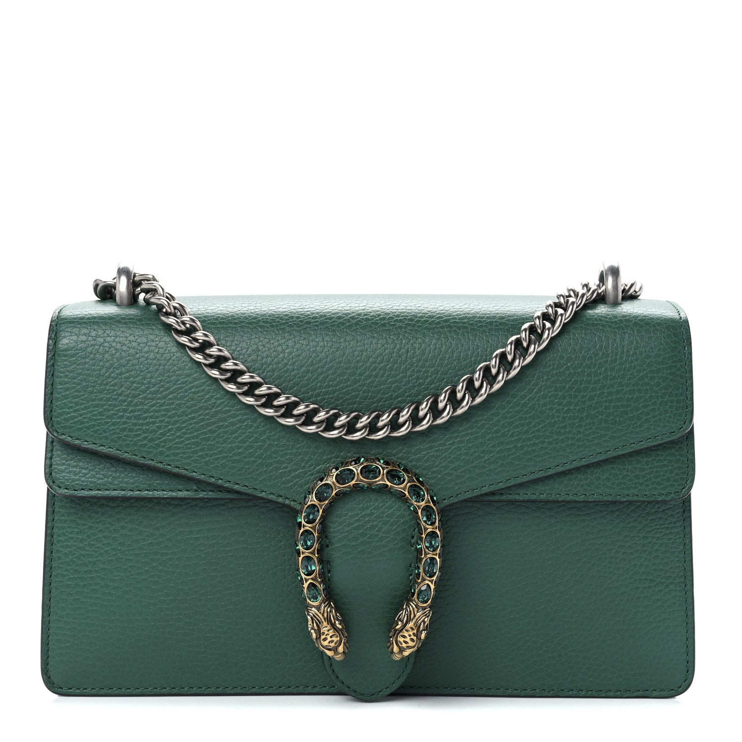 Gucci Pebbled Calfskin Small Dionysus Shoulder Bag Emerald 1 of 13