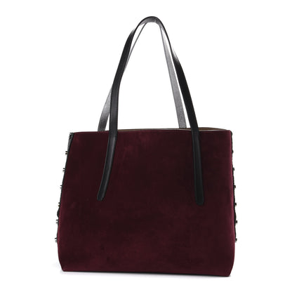Jimmy Choo Suede Grained Calfskin Twist East West Tote Bordeaux Black 1 of 9