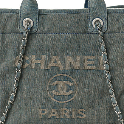 Chanel Denim Small Deauville Tote Light Blue 8 of 10