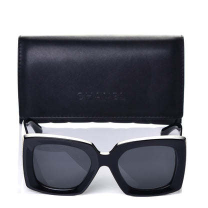 Chanel Acetate Rectangle Sunglasses 5435 Black 7 of 7
